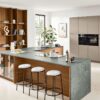 ballerina designkueche mit insel sand edelnussbaum