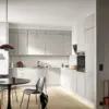 Burger L-Küche Beton Hellgrau
